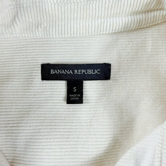 Banana Republic Corduroy Button Up Shirt Jacket Shacket Cream Women’s Size Small - Picture 3 of 7